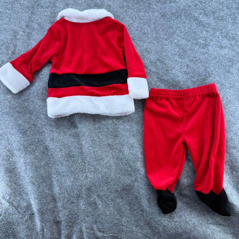 Carter's Santa Costume Set Kids 6-9M VTG Red Velour Faux Fur Holiday Outfit - Picture 4 of 15